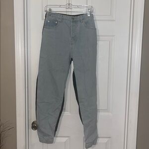 Women’s Adika Jogger Style Light Blue Denim & black Pants, Size Medium